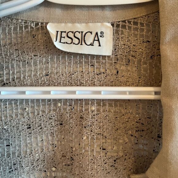 Vintage short sleeve linen mesh button down shirt - Picture 11 of 11